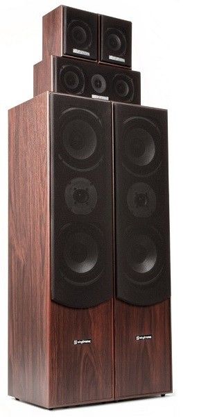 Fenton 100.333 5.0 Home Theater Speaker Set - 335W - Black, Walnut, Wood
