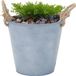 Mega Collections Emmer/plantenpot/bloempot Old Rope - zink - zilver - D28 X H27 cm