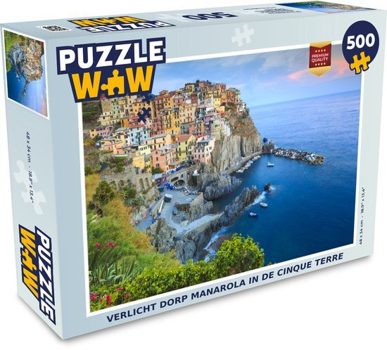 MuchoWow Puzzel Verlicht dorp Manarola in de Cinque Terre - Legpuzzel - Puzzel 500 stukjes