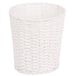 Ronde rieten prullenmand voor slaapkamer, badkamer, kantoor of thuis (wit) | Ronde natuurlijke geweven mand, open bovenkant, 25 cm; vuilnisbak voor badkamer, kantoor en woonkamer; kleine decoratieve