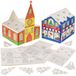 Baker Ross FN340 Kerstdorp 3D inkleurset - Kerst knutselen voor kinderen, Kerstdecoratie