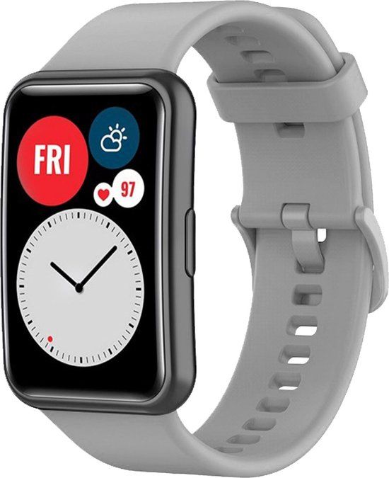 iMoshion Bandje Geschikt voor Huawei Watch Fit - Grijs - Siliconen bandje met gesp