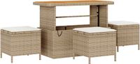 vidaXL Tuinset, 4-delig, beige, polyrotan