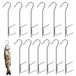 Lot de 12 crochets en acier inoxydable pour la cuisson de viandes et de poissons au fumoir