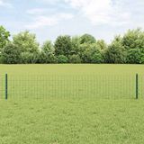 VidaXL Euro-hek met palen 10 x 0,4 m pvc-coated staal groen mesh