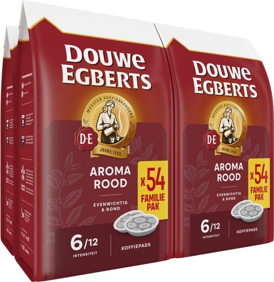 Douwe Egberts Aroma Rood Koffiepads - 4 x 54 pads
