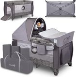 OEM Lioneło Sven Plus 2in1 Kinder Reisbed met commode - 0 tot 15kg - Babybox 125x65x75cm - Schommelfunctie - Klamboe - LockGuard - Hoogteverstelling - Co Sleeper