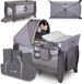 OEM Lioneło Sven Plus 2in1 Kinder Reisbed met commode - 0 tot 15kg - Babybox 125x65x75cm - Schommelfunctie - Klamboe - LockGuard - Hoogteverstelling - Co Sleeper