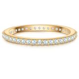 Glanzstücke München Ring Zilver 925 Zirkonia Wit Rond Geel Goud 17.25 mm / maat 54