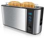 Arendo Grille-pain 2 tranches, fente longue, acier inoxydable, 1000W, argenté