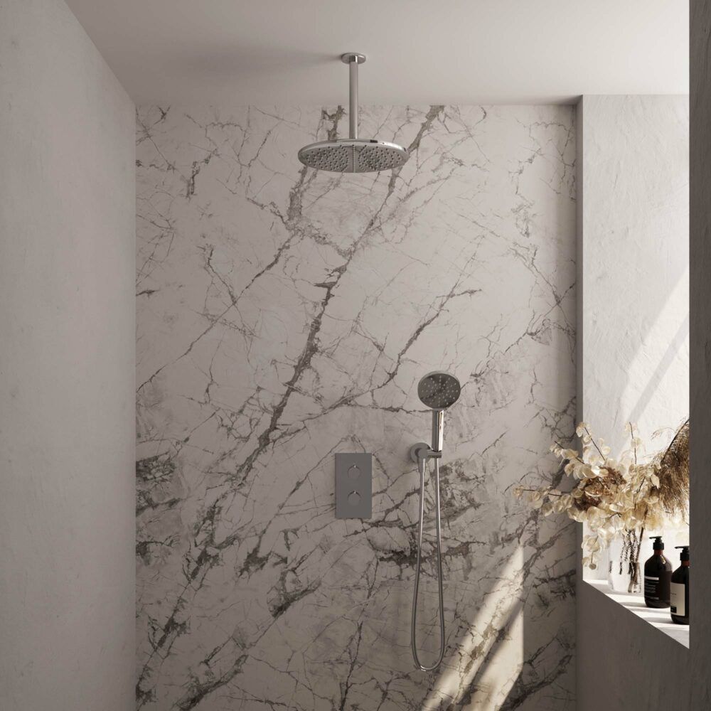 Brauer Chrome Carving Thermostatische Inbouw Regendoucheset - Chroom