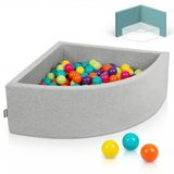 KiddyMoon Schuim Ballenbak Voor Kinderen Met Ballen Ø 7 Cm Gemaakt In EU, Lgrijs:L Groen-Geel-Turkoois-Oranje-D Roze-Violet,90X30cm/300 Ballen