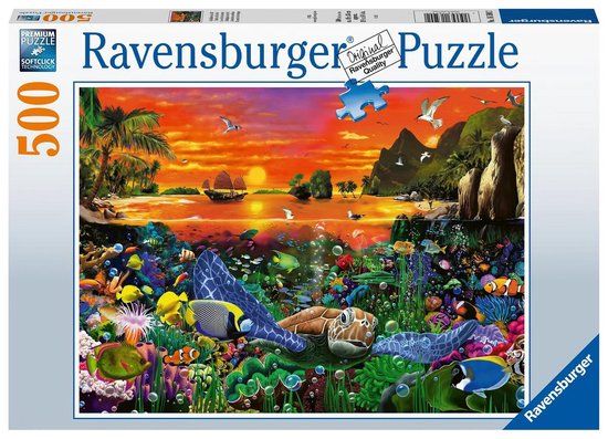 Ravensburger Puzzel Schildpad in het Rif - 500 stukjes - 12+