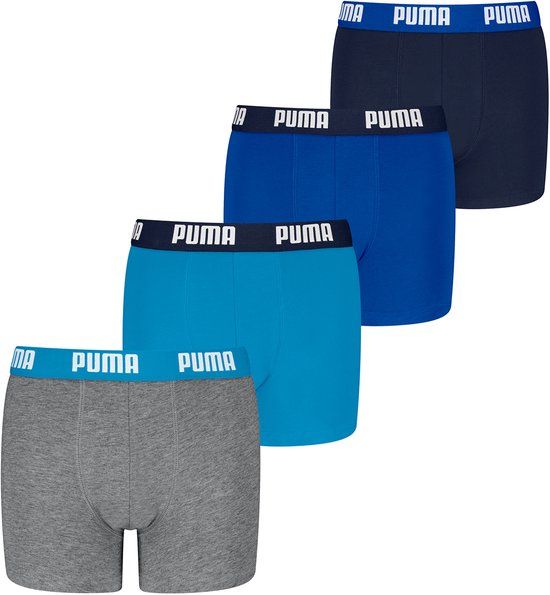 PUMA Boxershorts voor Kinderen - Biologisch Katoen Zachte Stretch, 4-pack