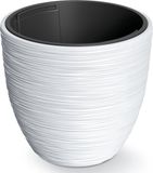 Prosperplast Plantenpot/bloempot Furu Stripes - wit - D30 x H30 cm