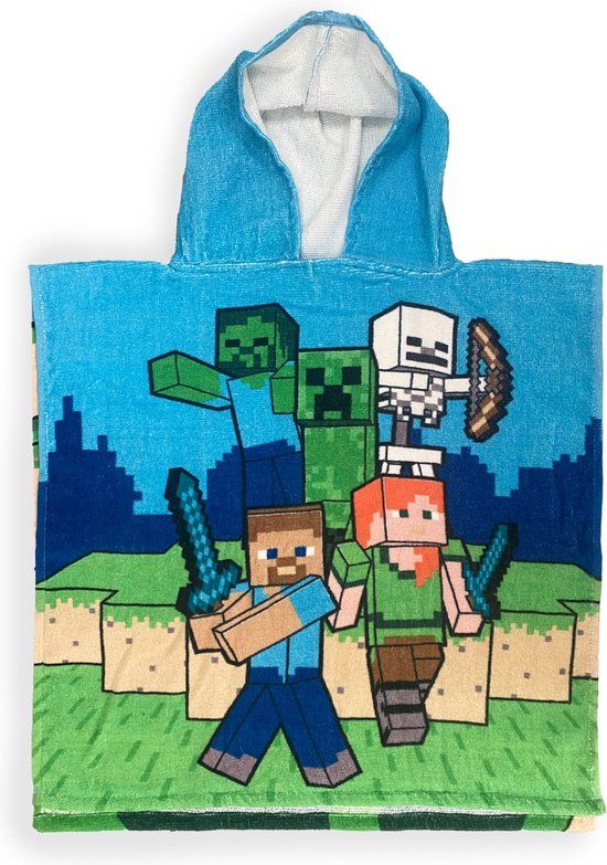 4KidsOnly Minecraft poncho Meerkleurig Unisex Katoen