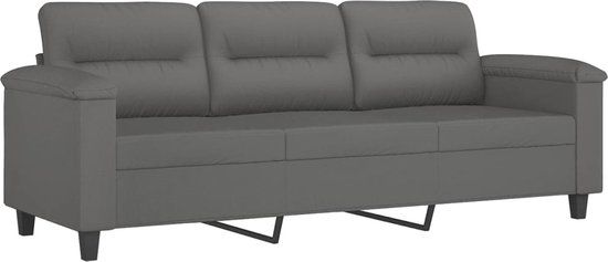 vidaXL Driezitsbank 180 cm microvezelstof donkergrijs
