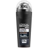 L'Oréal Men Expert XXL 5-in-1 deoroller voor mannen, deodorant roll-on tegen sterke zweetgeur, zweten, okselzweet en witte resten, 48-uurs deodorant zonder alcohol, Carbon Protect, 1 x 100 ml