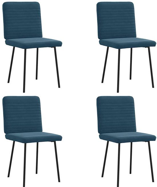 VidaXL Eetkamerstoelen 4 st fluweel blauw