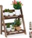 Merkloos Relaxdays plantenrek - 2 etages - hout - klapbaar - 51,5x41x24 cm - donkerbruin