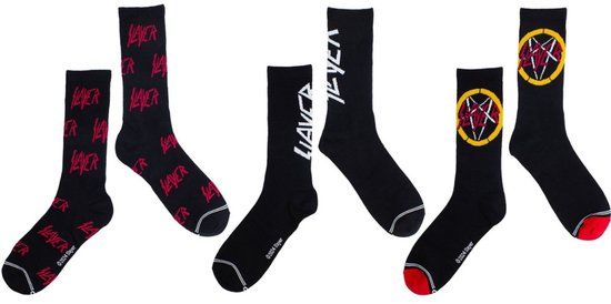 Rock Off Slayer - Logos Sokken - Zwart - 3-pack - EU 40-46