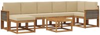 vidaXL Buiten bankenset 8 st Natuurlijk en Beige Polyester
