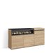 Skraut Home Dressoir, Opbergkast, Buffetkast, Sideboard, Ladekast, Commode met Elektrische Haard, Moderne Stijl, Eiken, 157x75x35 cm