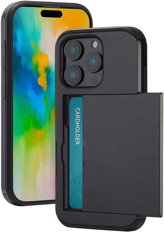 imoshion Hoesje met Pasjeshouder - Geschikt voor Apple iPhone 16 Pro - Zwart