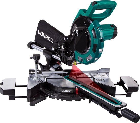 VONROC afkortzaag en verstekzaag met trekfunctie - 2000W - Ø216MM - MS501AC