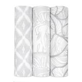 aden + anais Classic Swaddle 3 Pack Culture Club Inbakerdoek XL Grijs, Wit