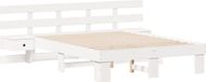 vidaXL Bedframe met hoofdeinde Wit Massief grenenhout 120 x 190 cm