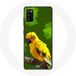 Maniacase Étui pour Samsung Galaxy A41 Oiseau perroquet jaune fond vert