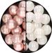 Decoris Kaemingk B.V. 32x stuks kunststof kerstballen mix van lichtroze en parelmoer wit 4 cm