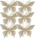 House of Seasons Edelman Bv Kerstboomversiering Vlinder - 6x stuks - 16 cm - champagne glitter - op clip