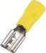 TRU COMPONENTS Platte stekker (female) Insteekbreedte: 6.4 mm Insteekdikte: 0.8 mm 180 ° Deels geïsoleerd Geel 50 stuk(s)