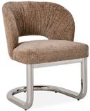 DÉJA Living Eetkamerstoel Dovre - Taupe/Chrome Stof - Set van 2