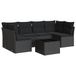 vidaXL 6-delige Loungeset met kussens, polyrattan, zwart