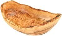 D.O.M. Rustieke Olijfhouten Ovale Fruitschaal met Natuurlijke Rand (L30-34 cm)