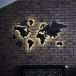 LosokaWood Carte du monde murale décorative avec rétroéclairage LED 3D Wzór XX
