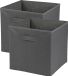 Urban Living Opbergmand/kastmand Square Box - 4x - karton/kunststof - 29 liter - titanium grijs - 31 x 31 x 31 cm