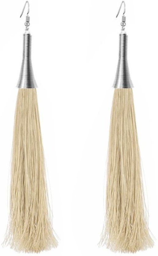 Fako Bijoux® - Oorbellen - Kwast - Cone XL - Beige