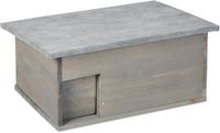 Relaxdays Egelhuisje bouwpakket - met bodem - 21 x 46 x 34 cm - hout - grijs