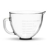 MMOBIEL Glazen Mengkom voor KitchenAid 4.3, 4.7/4.8L Tilt-Head Stand Mixer Artisan & Classic Serie – 4.8L Glazen Kom met Handvat, Schenktuit & Maataanduiding – Enkel Handwas