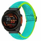 By Qubix Qubix - Geschikt voor Garmin bandje - 20mm Quickfit - Elastische Solo Loop nylon bandje - Mintgroen met groen