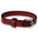 Stone Valley Leren Armband Verstelbaar Gesp Kastanjebruin