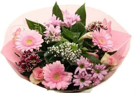 Regioboeket.nl Biedermeier roze boeketje bloemen | 8718819110453
