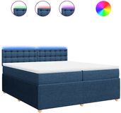 vidaXL Boxspringbed met matras, stof, blauw, 200x200 cm