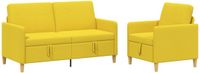 vidaXL Sofa Set Met Opslag 2 st Licht Geel Polyester