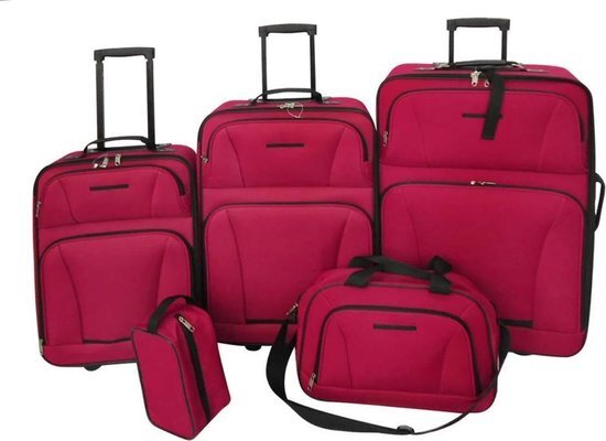 vidaXL reisbagage set rood 5-delig