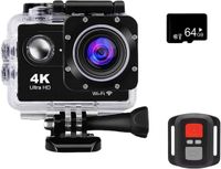 Merkloos Waterdichte 4K-actiecamera met 170° groothoeklens, draadloze afstandsbediening, 5x zoom en 64 GB opslag